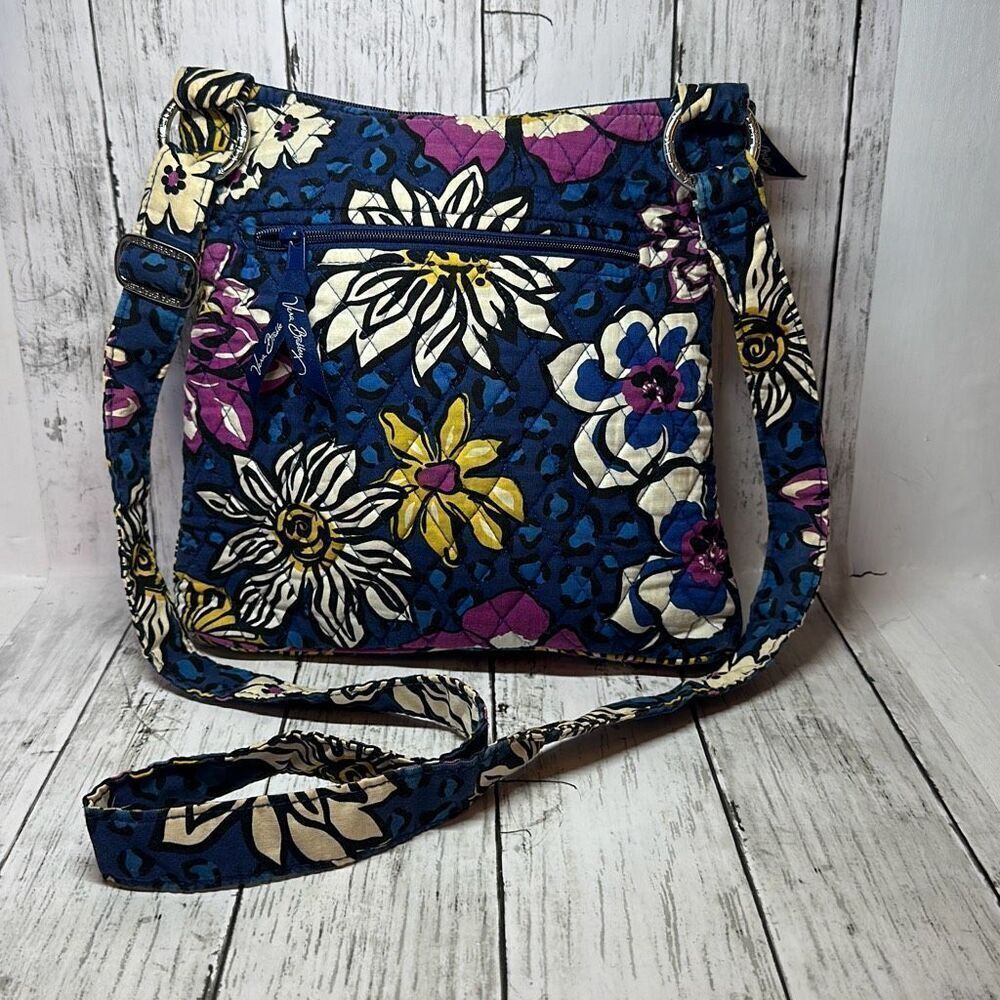 Vera Bradley African Violet Purple Blue‎ Crossbody Handbag Shoulder Bag